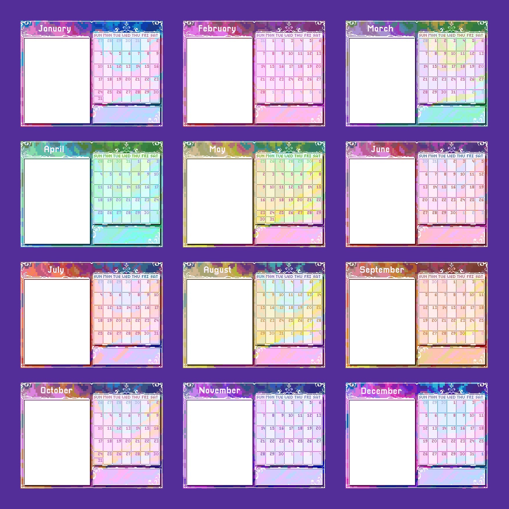 Pixyls x Hexh 2027 Desk Calendar