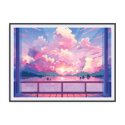 Rosa Wolken Leinwand