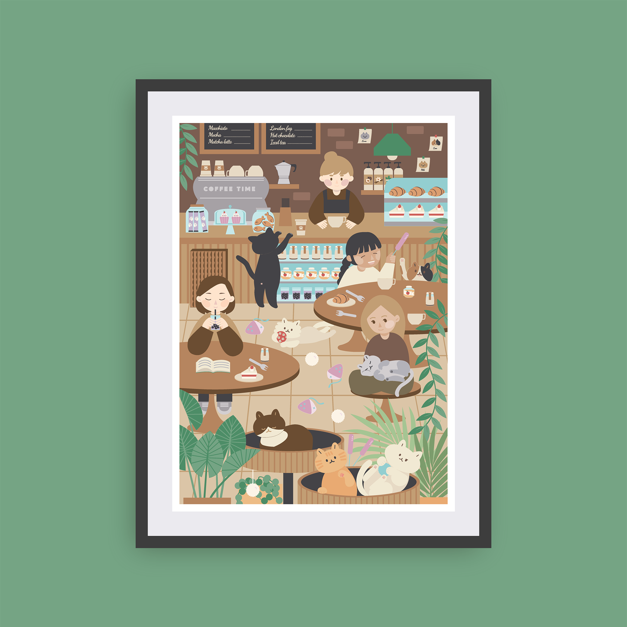 Cat Café Canvas