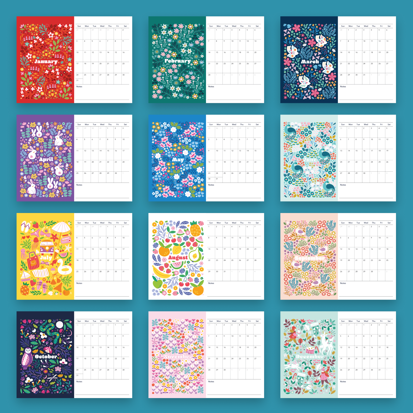Vexyls x Anna Deegan 2027 Desk Calendar overview