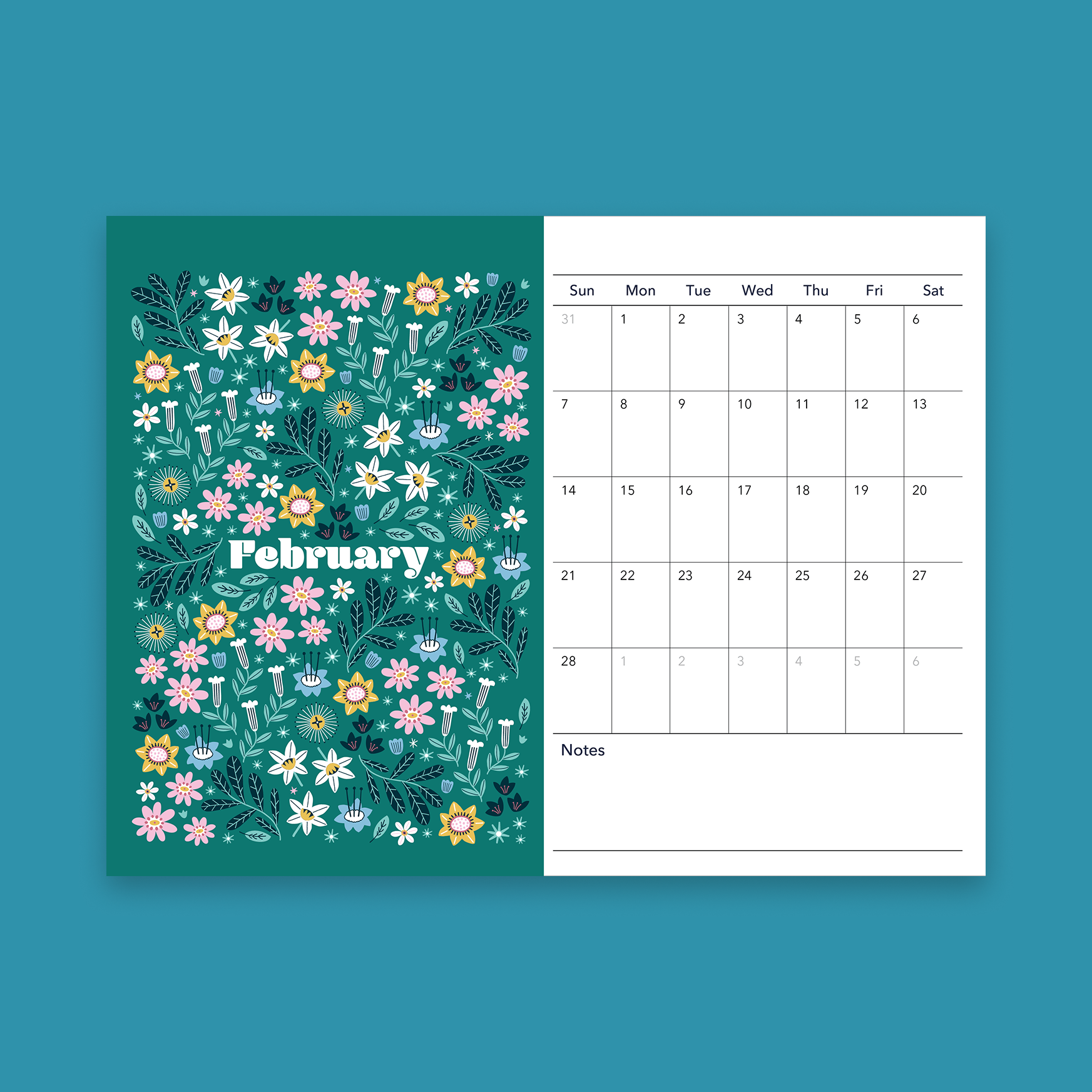 Vexyls x Anna Deegan 2027 Desk Calendar february